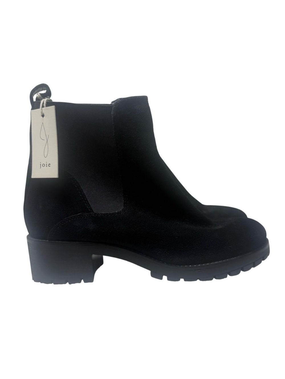 Joie Womens Black Suede Boots Lug Sole Size 8 Gunge Goth Dark Academia Boho 90s